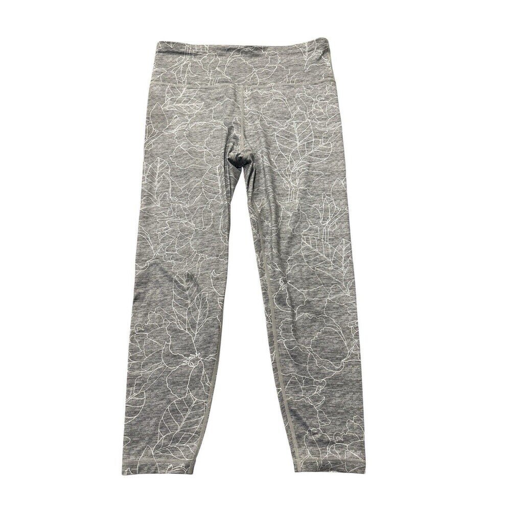 GapFit Eclipse Gray Floral Print High Rise Leggings Women’s Size M - Picture 2 of 7
